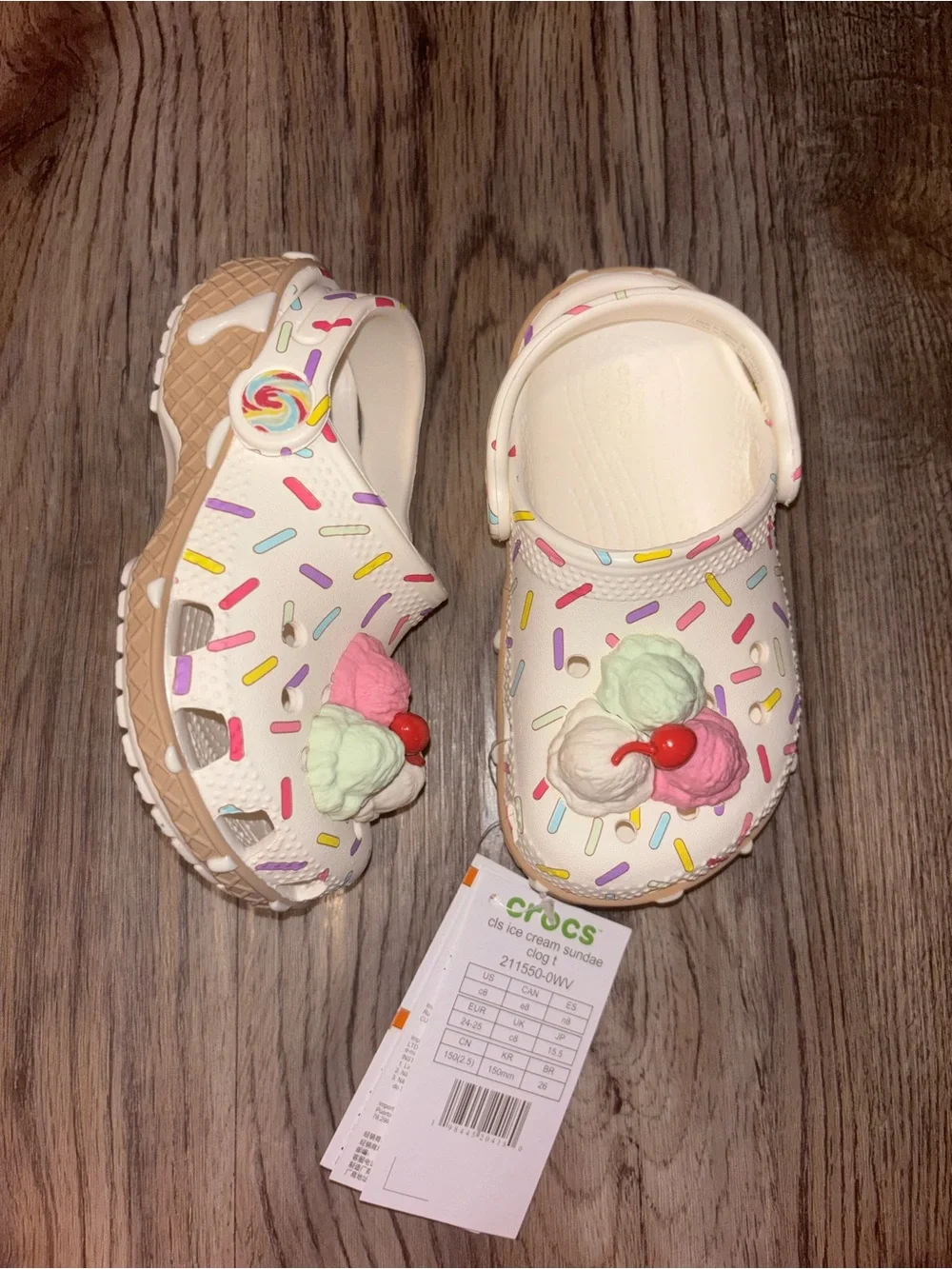 NEW Toddler Girl Ice Cream Crocs